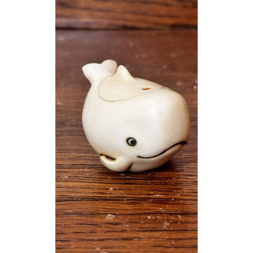 Pot Bellys Zoologicals Melville Whale Trinket Box Figurine w Box Card